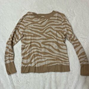 Cream Zebra Striped Sweater
